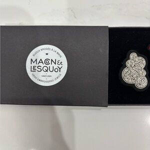 Silver Embroidered Brooch